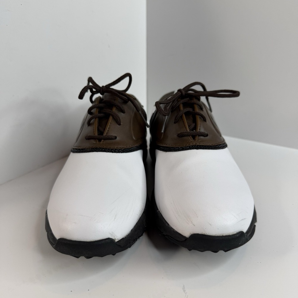 FootJoy Men's Golf Shoes Spiked Lace-Up Leather White/Brown Size 6 M 45041 - Picture 8 of 8